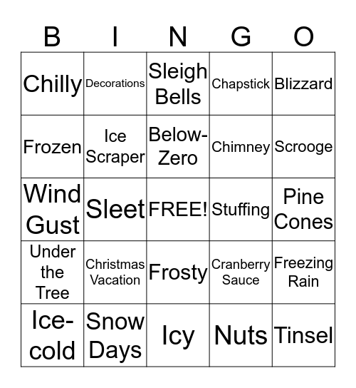 Christmas Bingo Card