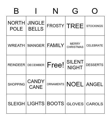 HOLIDAYS Bingo Card