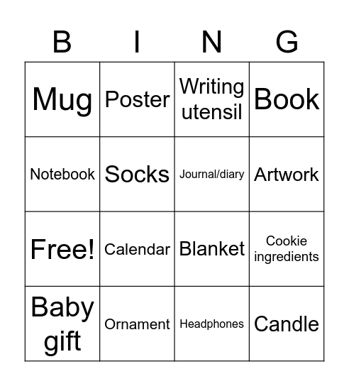 Stealthy Elves Bingo Card