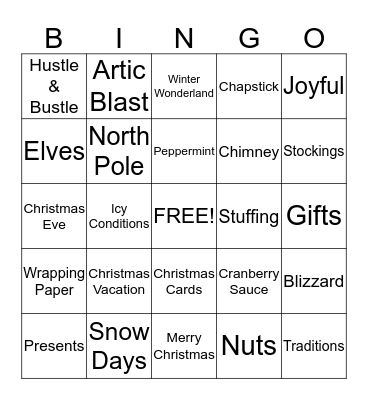 Christmas Bingo Card