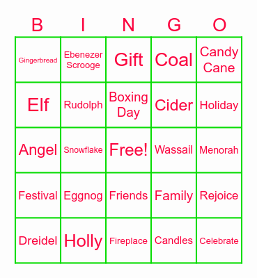 MAI Holiday Bingo Card