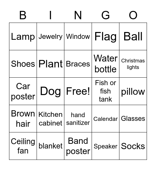 Zoom Bingo Card