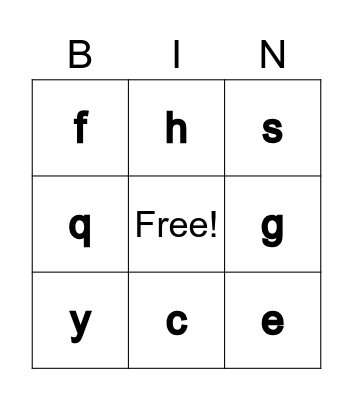 Alphabet Bingo (Lowercase) Bingo Card