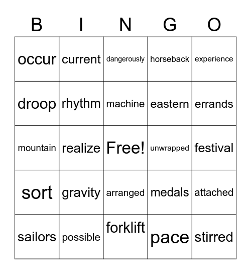 Aaron Bingo Card