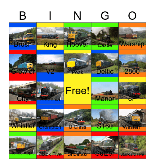 North Yorkshire Moors Railway Bingo Card