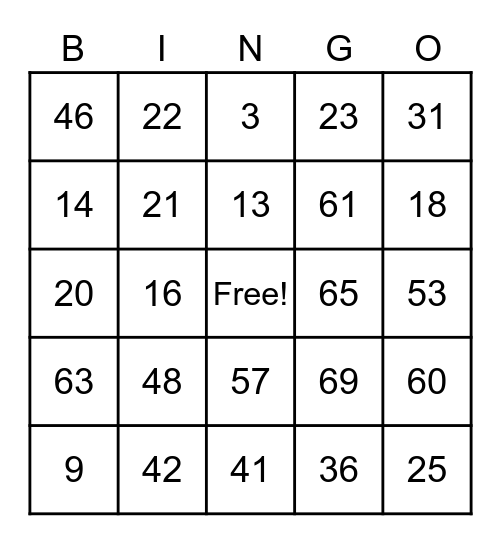 Clayton Place Holiday Bingo Card