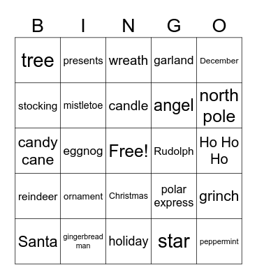Christmas Bingo Card