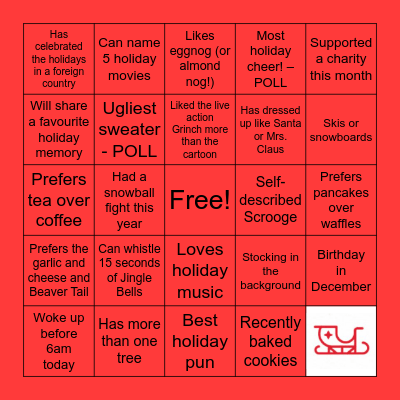 SU Virtual Holiday Bingo! Bingo Card