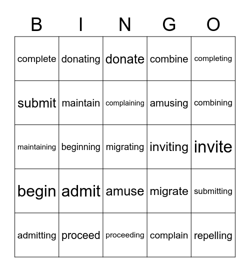 Lesson 113 Word Study Bingo Card