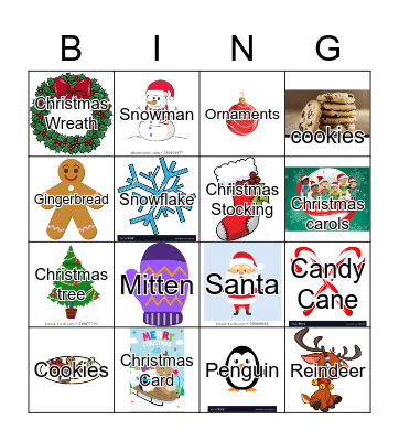 Christmas Who Am I? Bingo Card