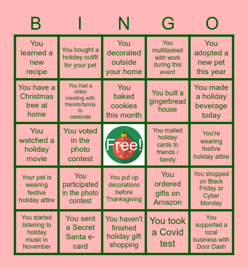 IA Holiday Bingo Card