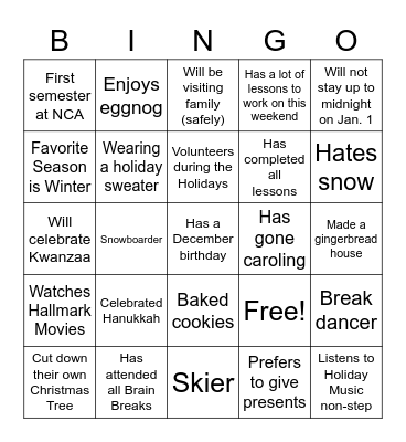 Group Bingo Card