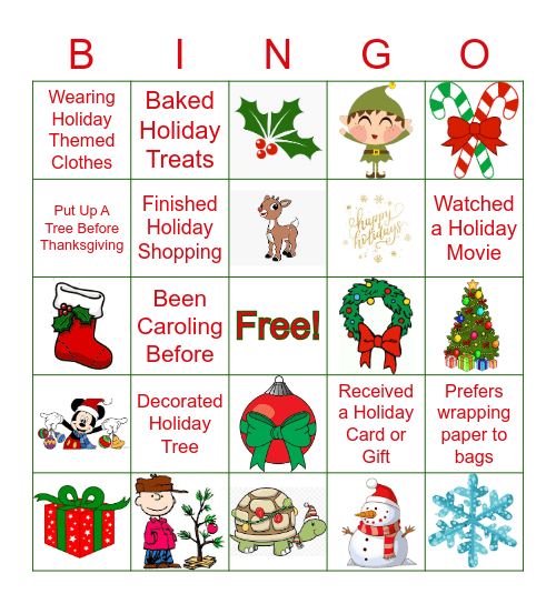 Holiday Bingo Card