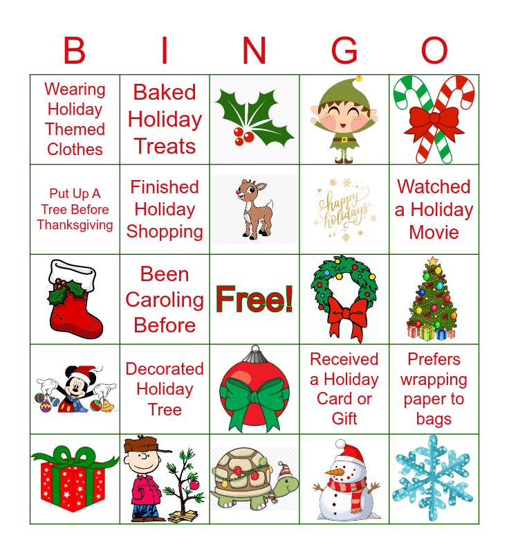 Holiday Bingo Card