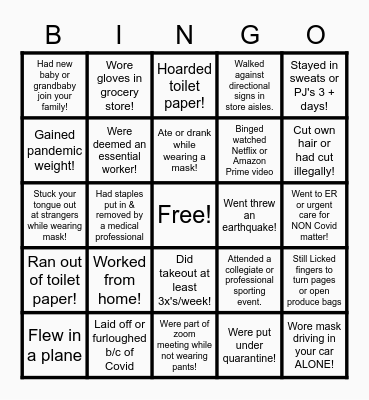 2020 BINGO! Bingo Card