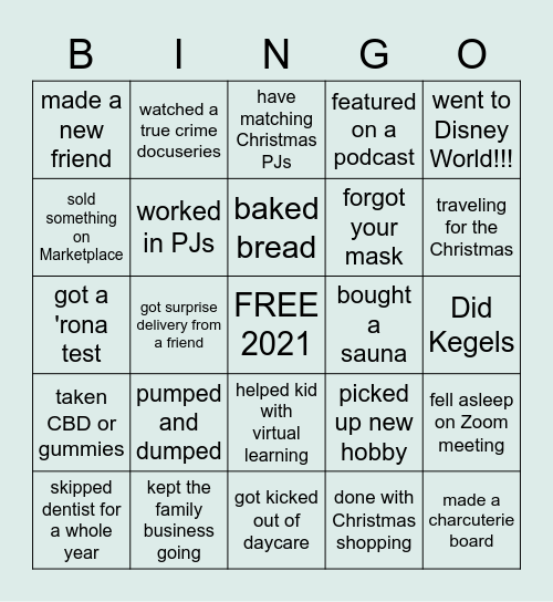 2020 Group Therapy Game 2 Bingo Card