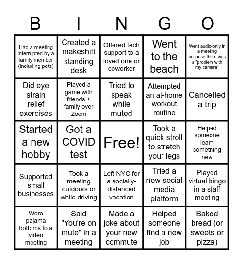 2020 QPL Bingo Card