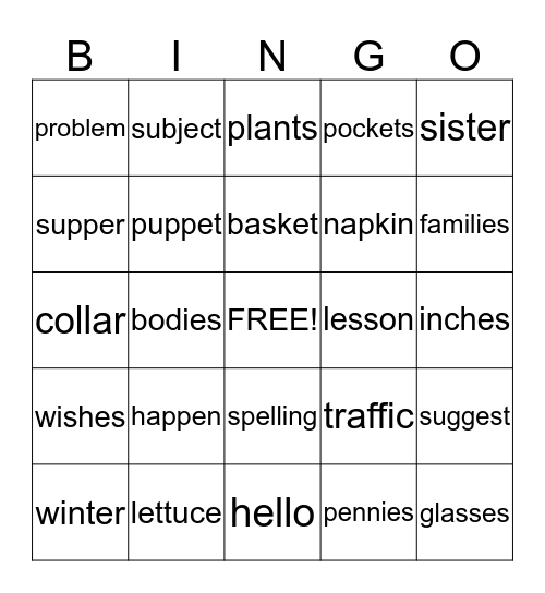 Purple Group BINGO Card