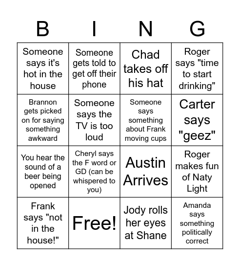 Brocato Bingo Card