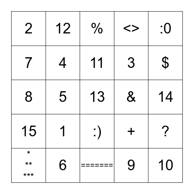 Los numeros y los colores Bingo Card