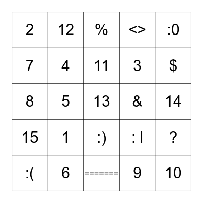 Los numeros y los colores Bingo Card