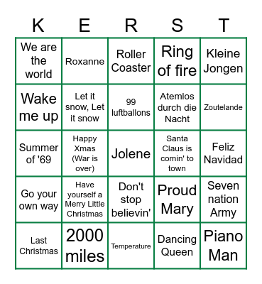 KERSTTRUIENBINGO Card