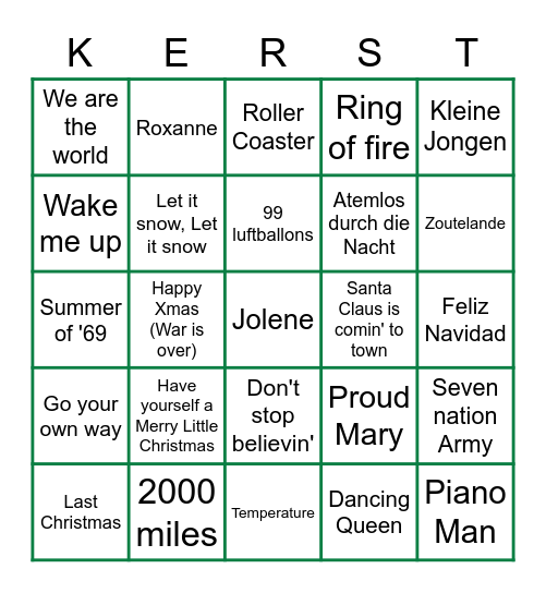 KERSTTRUIENBINGO Card