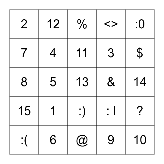 Los numeros y los colores Bingo Card