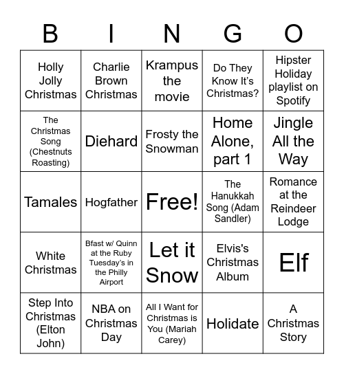 Cooley Bingo Card