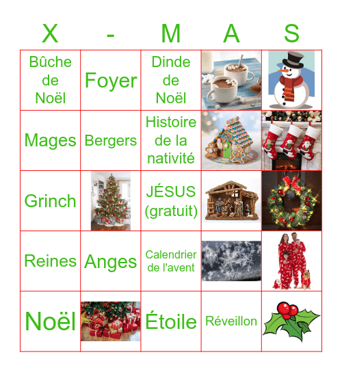 Girls Christmas Night Bingo Card