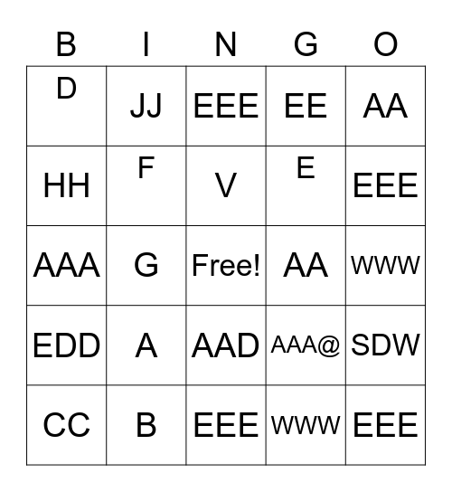 Trial Bingo Card