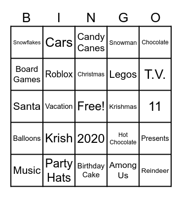 Birthday Bingo Card