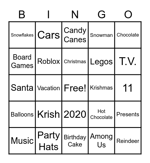 Birthday Bingo Card