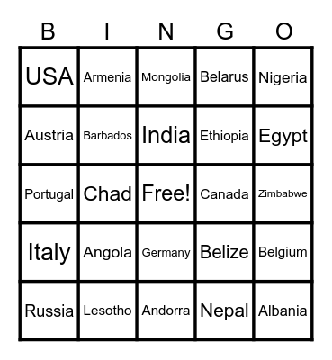 FNH Bingo Card