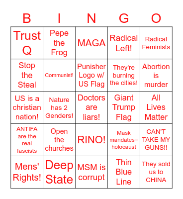 MAGA Bingo Card