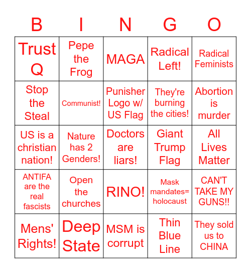 MAGA Bingo Card