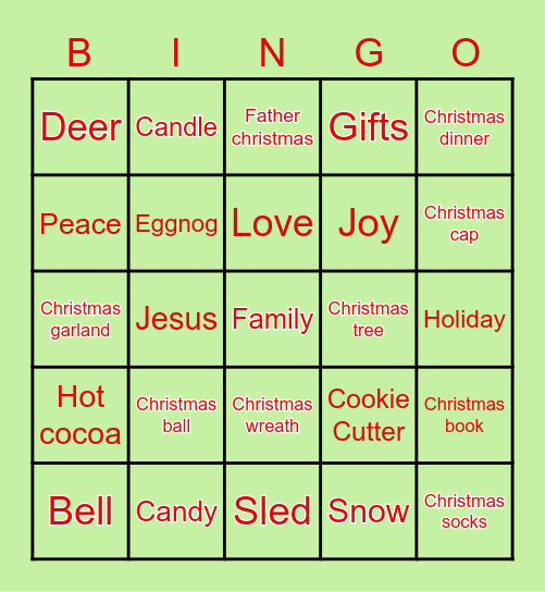 Holiday Fun! Bingo Card