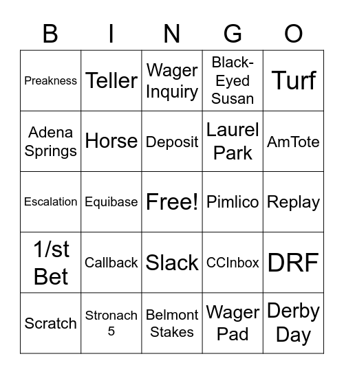 Xpressbet Bingo Card