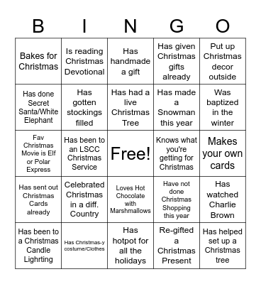 Christmas! Bingo Card