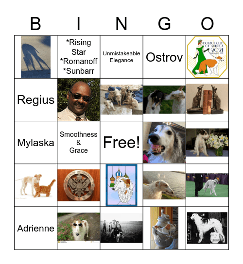 PSBC - Borzoi Bingo Card