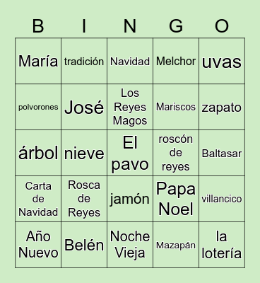 Navidad Bingo Card