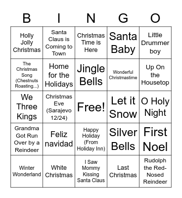 HOLIDAY MUSIC Bingo Card