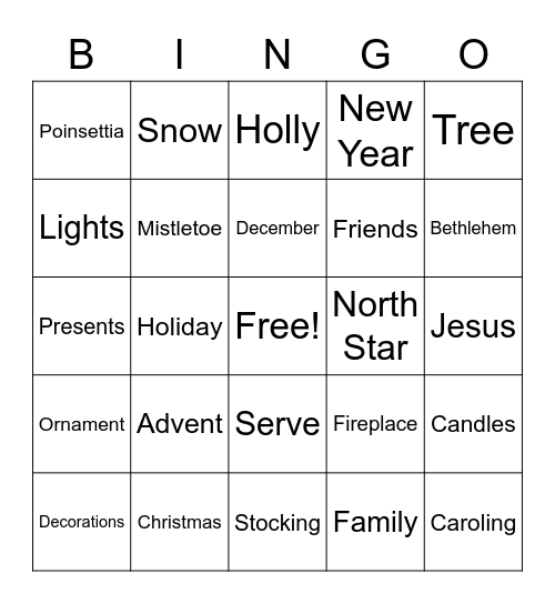 FBCSH Greeter's Bingo Card