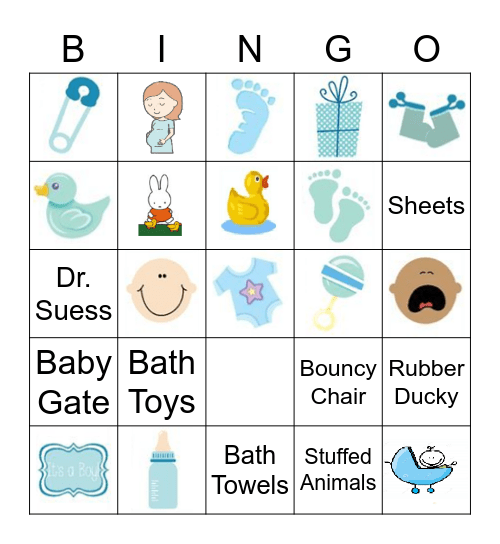 Janette's Baby Shower Bingo Card