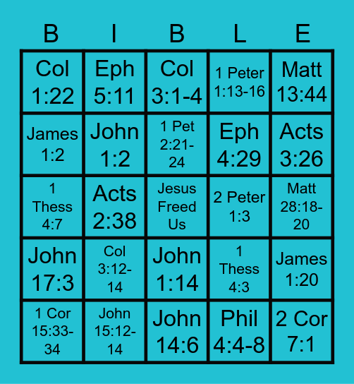 Bible Right Bingo Card