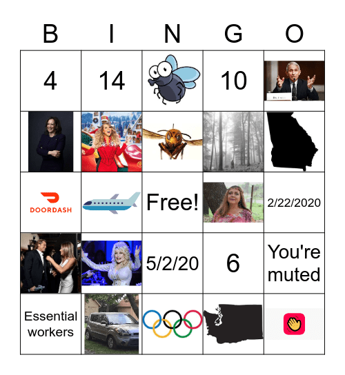 2020 in a Nutshell Bingo Card