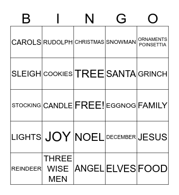 HAVARD CHRISTMAS PARTY Bingo Card