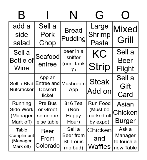 Conrads Bingo Card