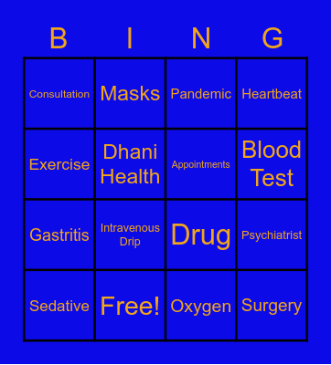 Dhani Health X'mas Party Bingo Card