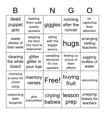 The Amazing Teacher Bingo Card